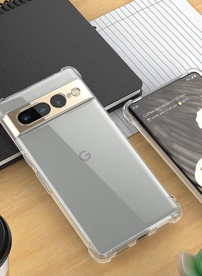 Google Pixel 7 Pro TPU Case Clear Anti-Yellowing Transparent Shockproof Protective Phone Case Scratch Resistant Reinforced Corners Cover Clear