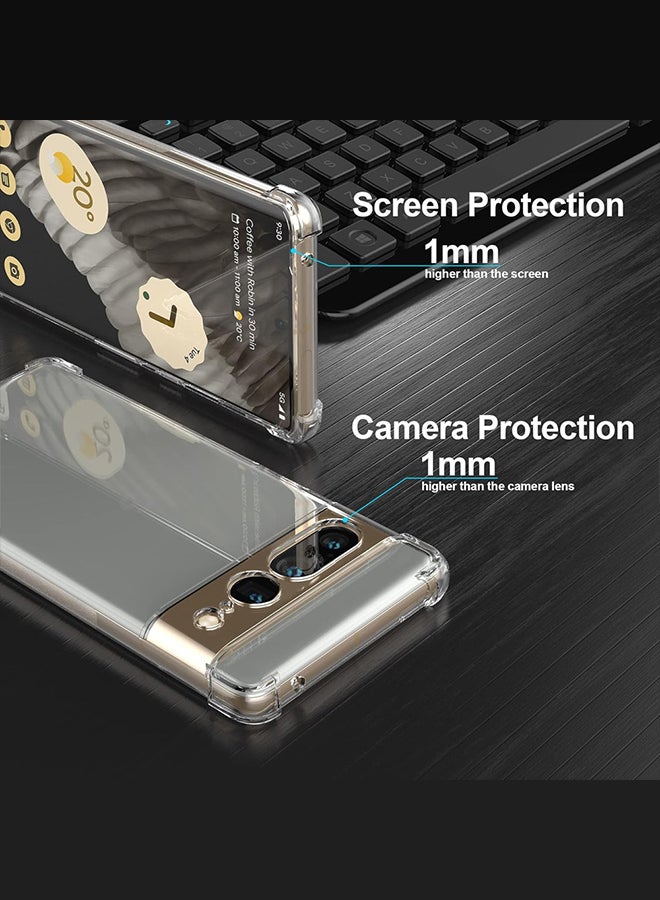 Google Pixel 7 Pro TPU Case Clear Anti-Yellowing Transparent Shockproof Protective Phone Case Scratch Resistant Reinforced Corners Cover Clear