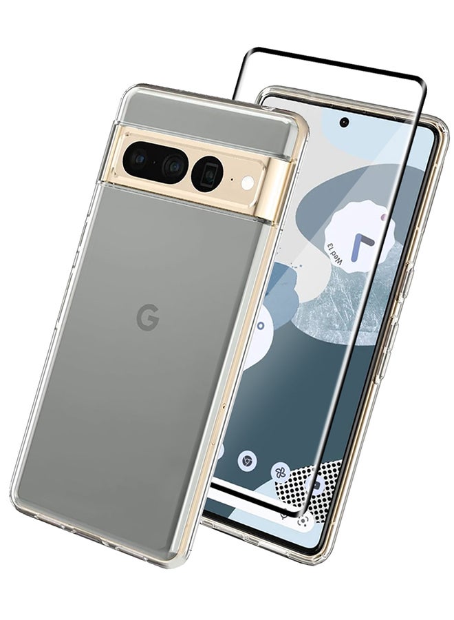 MARGOUN 2 Packs For Google Pixel 7 Pro TPU And Screen Protector Anti Yellowing Transparent Shockproof Protective Phone Case Scratch Resistant Cover Clear - Image 2