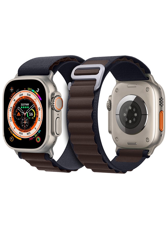MARGOUN - Watch Ultra Smartwatch With Rugged Titanium Case And Alpine Loop 49mm Fitness Tracker Precision GPS Action Button Extra Long Battery Life Alpine Loop Band Dark Blue - Image 1