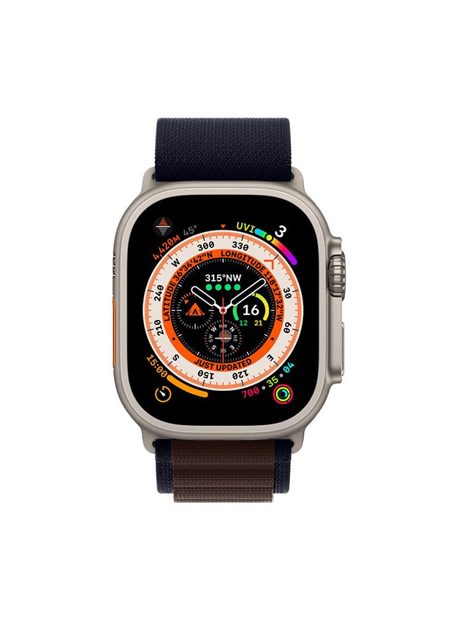 MARGOUN - Watch Ultra Smartwatch With Rugged Titanium Case And Alpine Loop 49mm Fitness Tracker Precision GPS Action Button Extra Long Battery Life Alpine Loop Band Dark Blue - Image 1