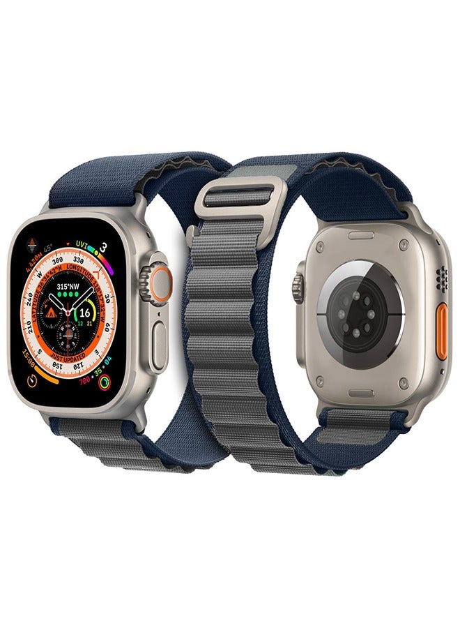MARGOUN - Watch Ultra Smartwatch With Rugged Titanium Case And Alpine Loop 49mm Fitness Tracker Precision GPS Action Button Extra Long Battery Life Alpine Loop Band Blue - Image 1
