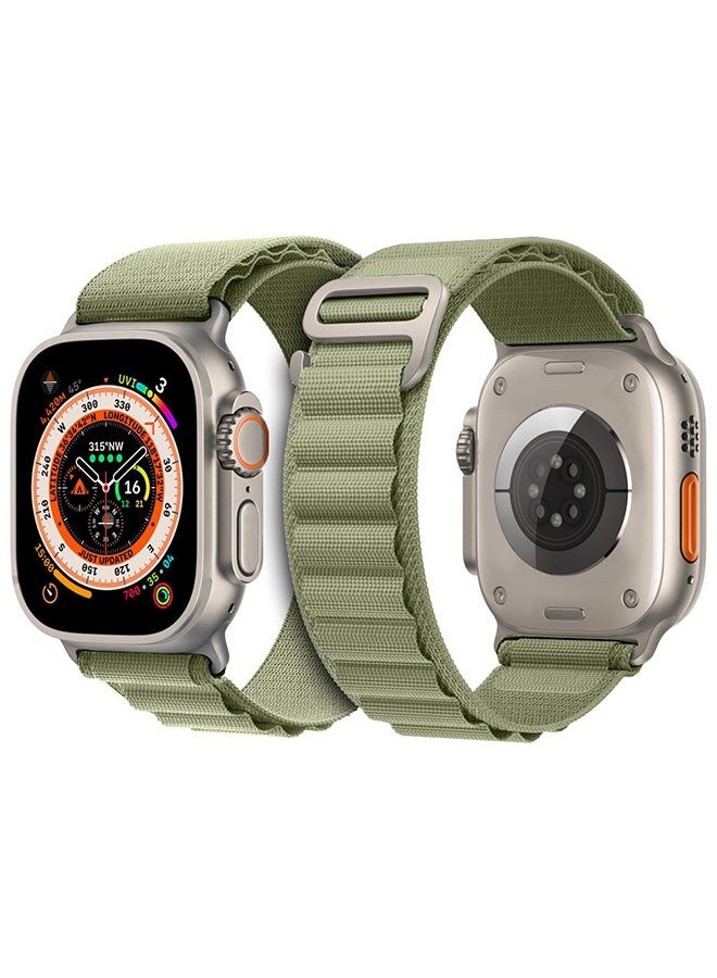 MARGOUN - Watch Ultra Smartwatch With Rugged Titanium Case And Alpine Loop 49mm Fitness Tracker Precision GPS Action Button Extra Long Battery Life Alpine Loop Band Green - Image 1