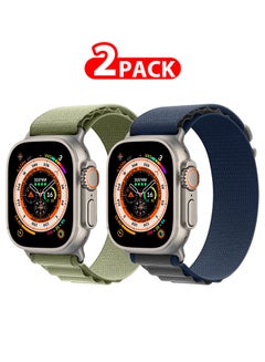 MARGOUN 2 Packs For Watch Ultra Smartwatch With Rugged Titanium Case And Alpine Loop 49mm Fitness Tracker Precision GPS Action Button Extra Long Battery Life Band Multicolour1  - Image 1