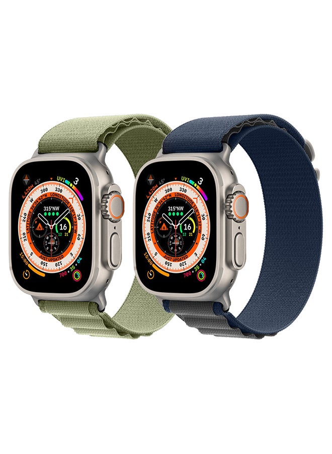 MARGOUN - 2 Packs For Watch Ultra Smartwatch With Rugged Titanium Case And Alpine Loop 49mm Fitness Tracker Precision GPS Action Button Extra Long Battery Life Band Multicolour1 - Image 1