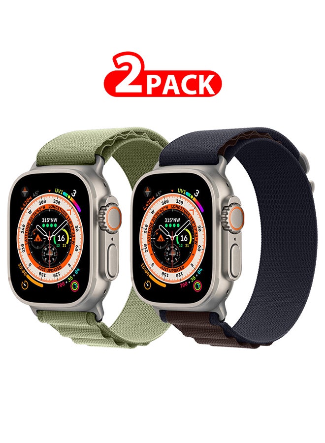 MARGOUN - 2 Packs For Watch Ultra Smartwatch With Rugged Titanium Case And Alpine Loop 49mm Fitness Tracker Precision GPS Action Button Extra Long Battery Life Band Multicolour - Image 1