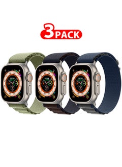 3 Packs For Watch Ultra Smartwatch With Rugged Titanium Case And Alpine Loop 49mm Fitness Tracker Precision GPS Action Button Extra Long Battery Life Multicolour