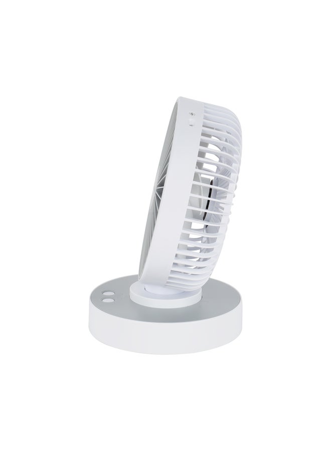 Olsenmark Rechargeable Table Fan, Working Time up to 6 Hours, 4 Speed Controls and 5 Leaf Blades, 1200mAh Lithium Battery for High Speed Wind, OMF1849 White  - Image 3