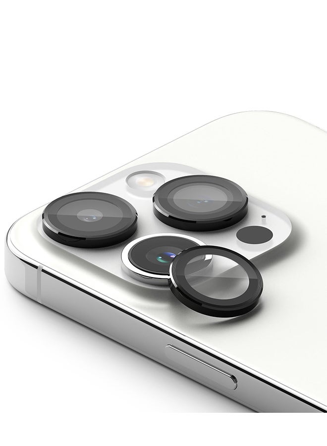 Ringke Camera Lens Protector Compatible With iPhone 15 Pro Max (2023) Anti-Fingerprint Tempered Glass Covers And Aluminum Alloy Frames Adhesive Coating - Black - Image 1