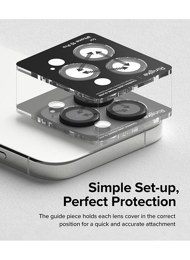 Ringke Camera Lens Protector Compatible With iPhone 15 Pro Max (2023) Anti-Fingerprint Tempered Glass Covers And Aluminum Alloy Frames Adhesive Coating - Black - Image 5