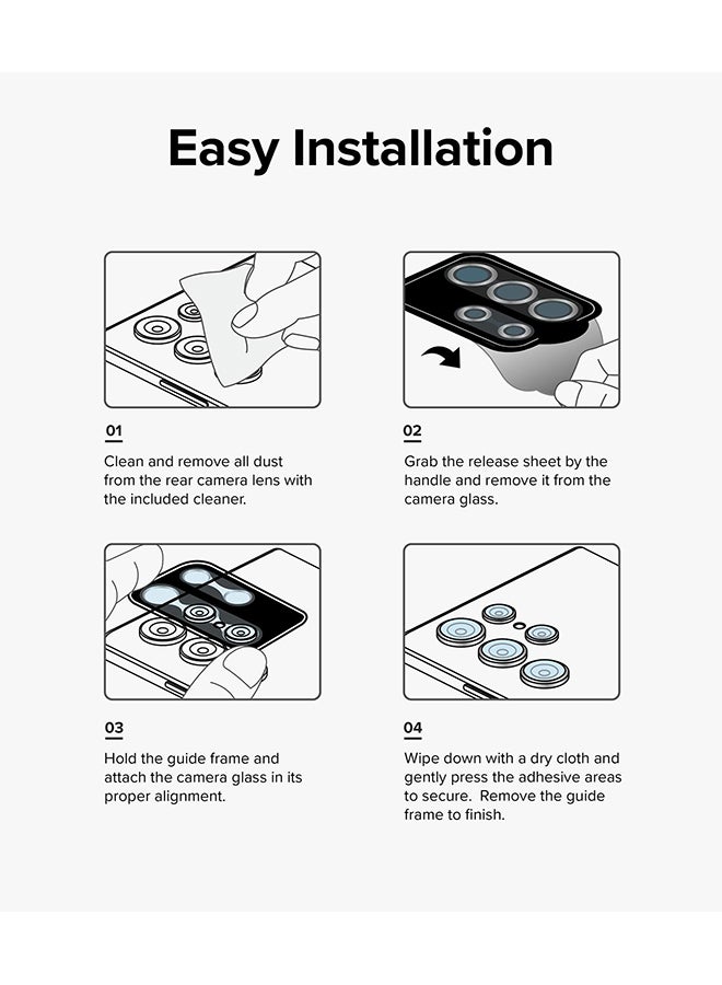 Ringke Camera Lens Protector Compatible With iPhone 15 Pro Max (2023) Anti-Fingerprint Tempered Glass Covers And Aluminum Alloy Frames Adhesive Coating - Black - Image 4