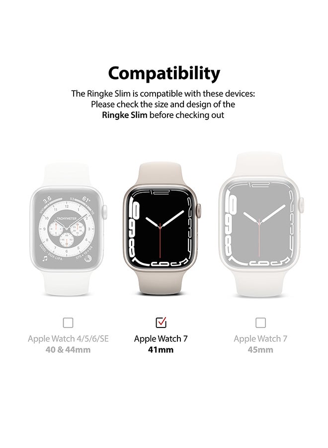 رينجك حافظة رفيعة متوافقة مع ساعة Apple Watch 7 مقاس 41 مم، قطعتان من غطاء الحماية المتين فائق النحافة - - Image 3