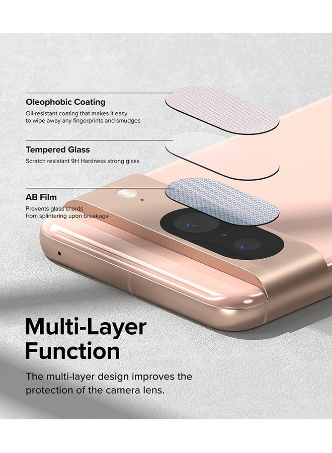 Ringke Camera Lens Protector 3 Pack Compatible With Google Pixel 8 Hard Tempered Glass Ultra-Thin Case-Friendly Full-Cover Clear - Image 4