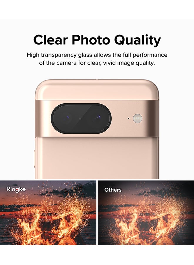 Ringke Camera Lens Protector 3 Pack Compatible With Google Pixel 8 Hard Tempered Glass Ultra-Thin Case-Friendly Full-Cover Clear - Image 2