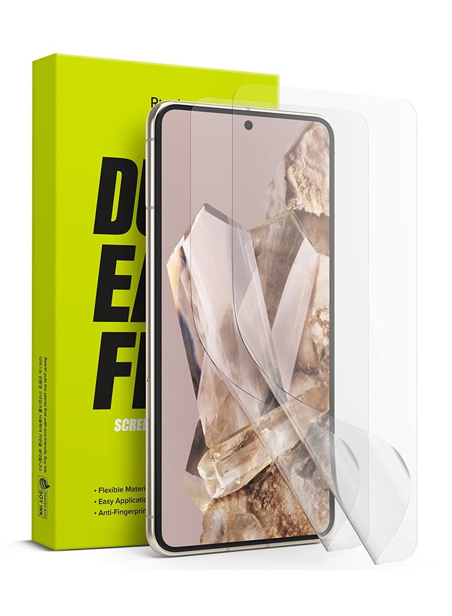 Ringke - 2 Pack Dual Easy Film Compatible With Google Pixel 8 Pro, Premium Full Cover Case Friendly Screen Protector With Easy Application Kit Clear - Image 1