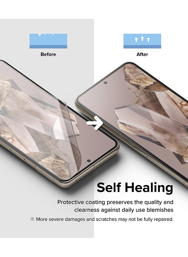 Ringke - 2 Pack Dual Easy Film Compatible With Google Pixel 8 Pro, Premium Full Cover Case Friendly Screen Protector With Easy Application Kit Clear - Image 1