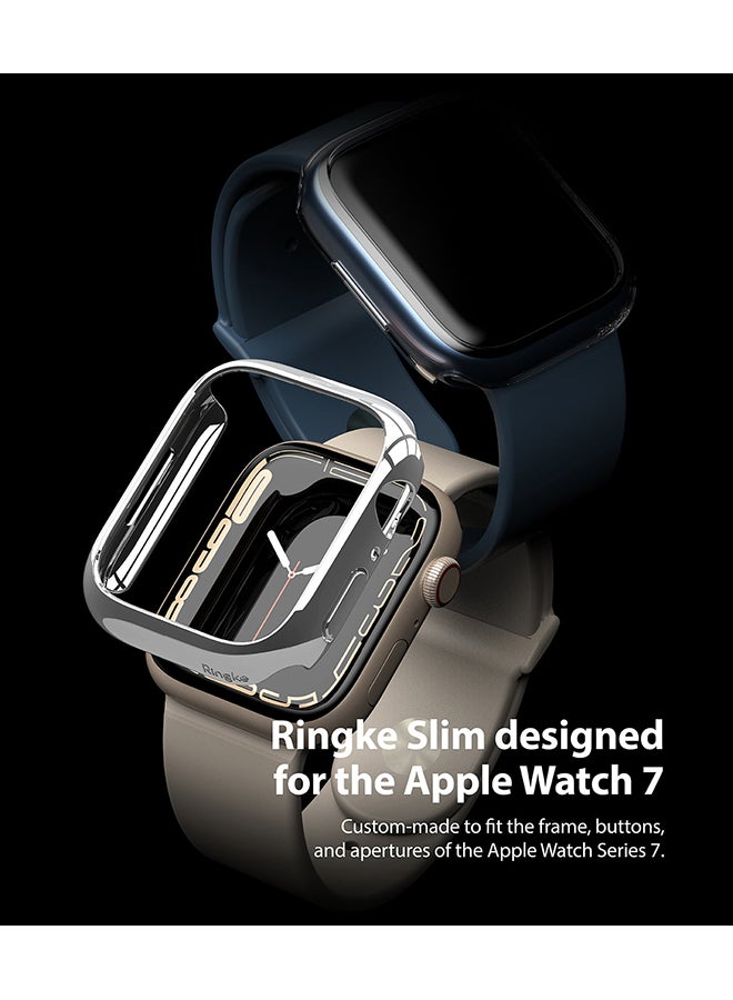 رينجك حافظة رفيعة متوافقة مع ساعة Apple Watch 7 41 مم، قطعتان من غطاء حماية متين فائق النحافة مصنوع من مادة البولي كربونات الممتازة - - Image 4