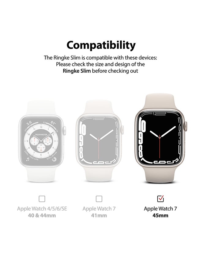 Ringke Slim Case Compatible With Apple Watch 7 45mm 2 Pack Premium PC Ultra-Thin Durable Protective Bumper Shell Cover- Multicolour - Image 3