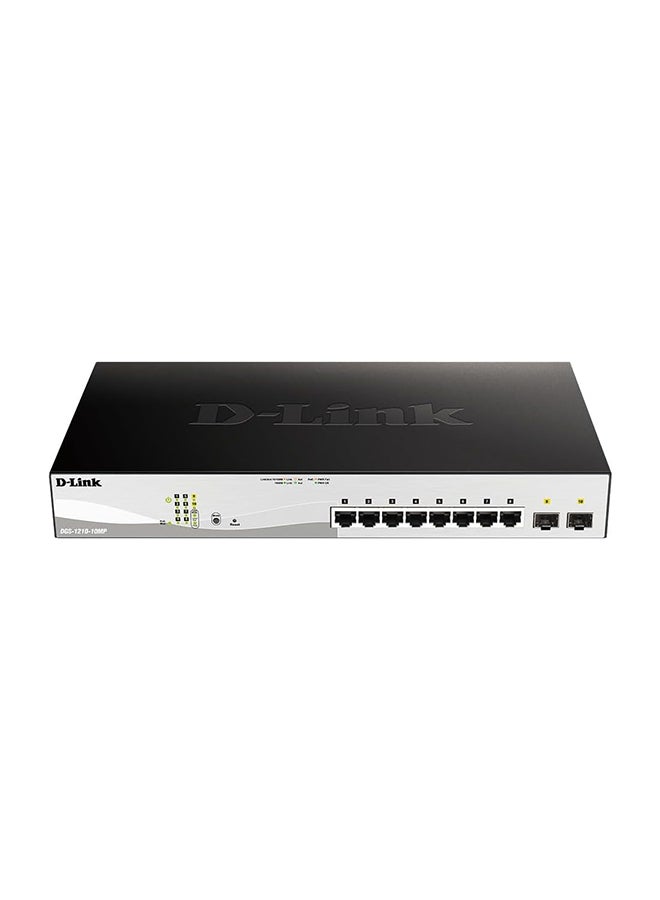 D-Link PoE+ Switch, 8 10 Port Smart Managed Layer 2+ Gigabit Ethernet with 2 Gigabit SFP Ports and 130W PoE Budget (DGS-1210-10MP) Black - Image 1