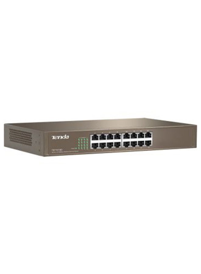 Tenda 16-Port Fast Ethernet Desktop/Rackmount Switch, 10/100M RJ45 Ports, 6Kv Lightning Protection, 4K MAC Address Table, 3.2Gbps Capacity, 1.25Mb Buffer, <6W Power Consumption | TEF1016D Brown  - Image 3