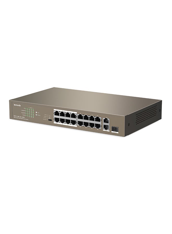 Tenda TEF1118P-16-150W   16FE+2GE/1SFP Desktop Switch With 16-Port PoE Brown  - Image 2