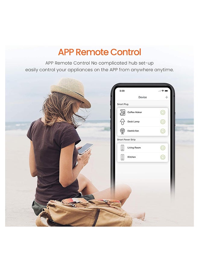 Smart Plug WiFi Outlet SP3, Works with Amazon Alexa, Google Home, Wireless Smart Socket, Remote Control Timer Plug, No Hub Required, APP Control, Pack of 4 White
