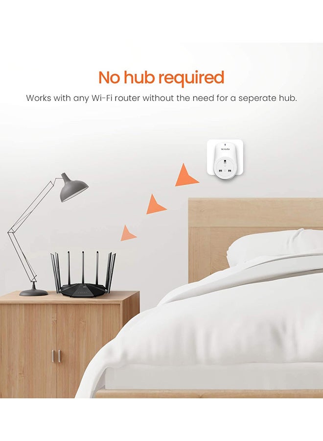 Tenda Smart Plug WiFi Outlet SP3, Works with Amazon Alexa, Google Home, Wireless Smart Socket, Remote Control Timer Plug, No Hub Required, APP Control, Pack of 4 White  - Image 3