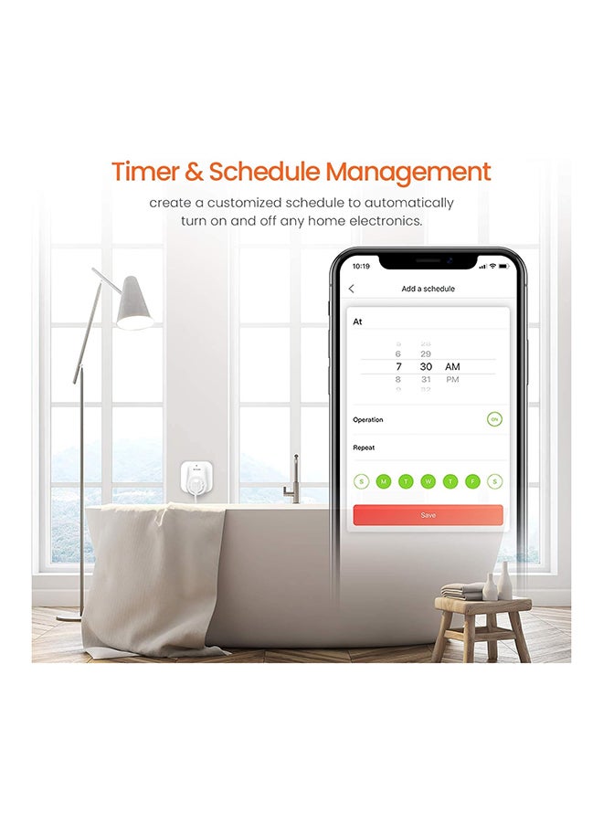 Smart Plug WiFi Outlet SP3, Works with Amazon Alexa, Google Home, Wireless Smart Socket, Remote Control Timer Plug, No Hub Required, APP Control, Pack of 4 White