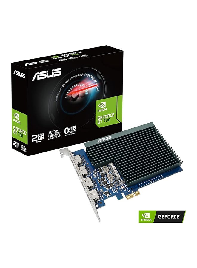 أسوس - NVIDIA GeForce GT 730 Graphics Card (PCIe 2.0, 2GB GDDR5 Memory, 4X HDMI Ports, Single-Slot Design, Passive Cooling) (GT730-4H-SL-2GD5) Black - Image 1