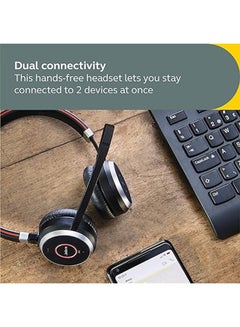 جابرا Evolve 65 SE Link380a MS Stereo- Bluetooth Headset with Noise-Cancelling Microphone, Long-Lasting Battery and Dual Connectivity - Works with All Other Platforms Black  - Image 5