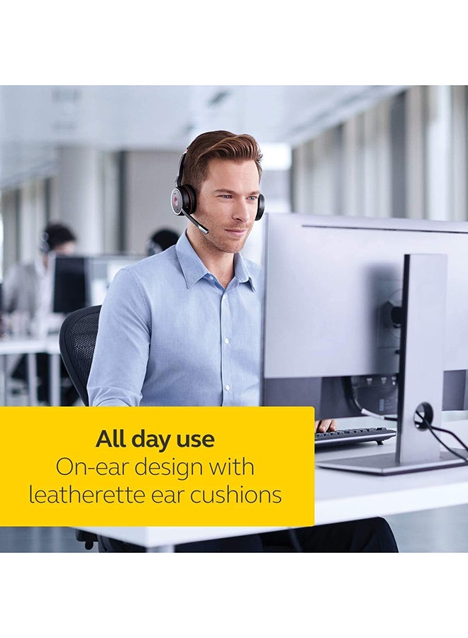 جابرا Evolve 75 MS Wireless Headset, Stereo – Includes Link 370 USB Adapter – Bluetooth Headset with World-Class Speakers, Active Noise-Cancelling Microphone, All Day Battery Black - Image 4