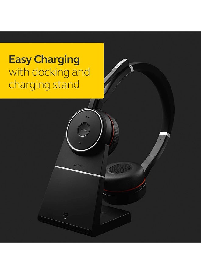 جابرا Evolve 75 MS Wireless Headset, Stereo – Includes Link 370 USB Adapter – Bluetooth Headset with World-Class Speakers, Active Noise-Cancelling Microphone, All Day Battery Black - Image 5