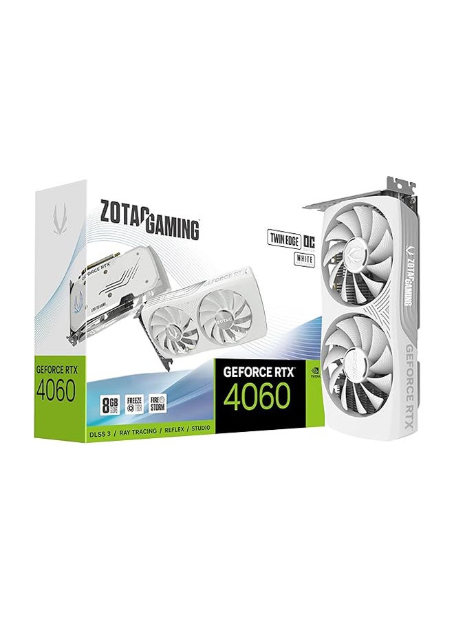 ZOTAC Gaming GeForce RTX 4060 8GB Twin Edge OC White Edition DLSS 3 8GB GDDR6 128-bit 17 Gbps PCIE 4.0 Compact Gaming Graphics Card, ZT-D40600Q-10M - Image 1