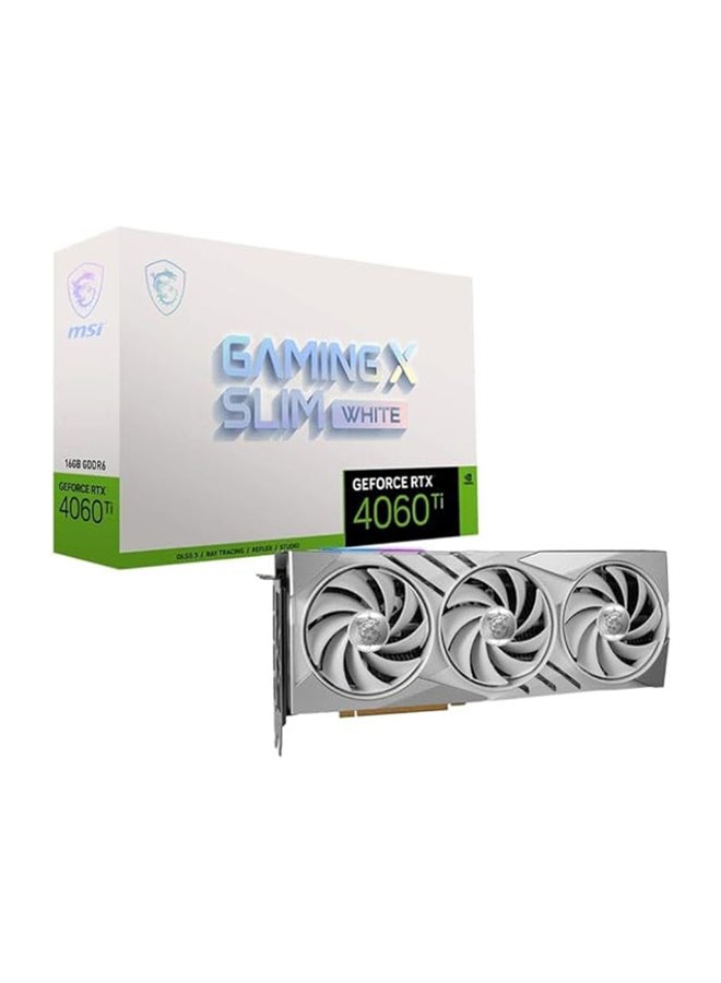 MSI - Gaming GeForce RTX 4060 Ti 16GB GDRR6 Boost Clock: 2685 MHz 128-Bit HDMI/DP Nvlink TORX Fan 4.0 Ada Lovelace Architecture Graphics Card RTX 4060 Ti Gaming X Slim White 16G - Image 1