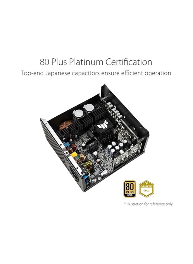 ASUS - TUF Gaming 1000W ATX Power Supply Unit, 80 Plus Gold Certification, Fully Modular, 135mm Fan, Dual Ball Fan Bearings, Axial-tech Fan Design, Military-grade, Black | 90YE00S1-B0NA00 Black - Image 1