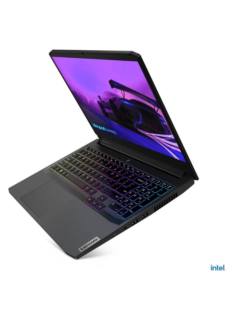 Lenovo - IdeaPad Gaming 3 15LHU6 Laptop, Core i7-11370H, GeForce GTX 1650 4Gb, (16Gb Ram, 512Gb Ssd, RGB Keyboard, 15.6 FHD) + Windows 10 Pro English/Arabic ‎SHADOW BLACK - Image 1