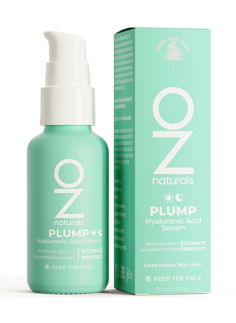 OZ Naturals Plump: Hyaluronic Serum - Anti-Aging Plumping Serum For Fine Lines And Dehydrated Skin With Organic Aloe + Rosehips For Intense Moisture - Daily Skincare Routine | 1Oz 30mlml  - Image 1