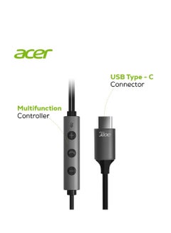 Acer In-Ear Type C Wired Earphones With Microphone Noise Isolating Compatible With iPhone15 series Samsung Galaxy, PC, iPad Air and More 1.5M Black  - Image 2