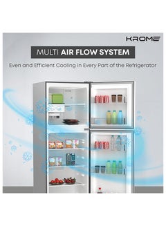 330L Double Door Top Mounted Refrigerator With Multi Air Flow System, No-Frost Cooling With Electronic Touch Temperature Control, Door Alarm, Big Twist Ice Maker KR-RFF 330SM Silver - pnsku/N70023942V/45/_/1700483163/df4d2480-ab3d-41ff-ab65-dcfc1adac6ae