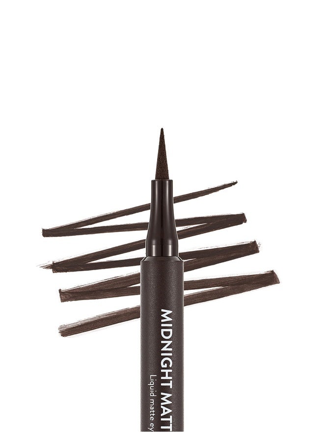 flormar Midnight Matte Eyeliner – 002 Brown – Precise Tip, Matte Finish, Brush Design, Smooth Brown - Image 3