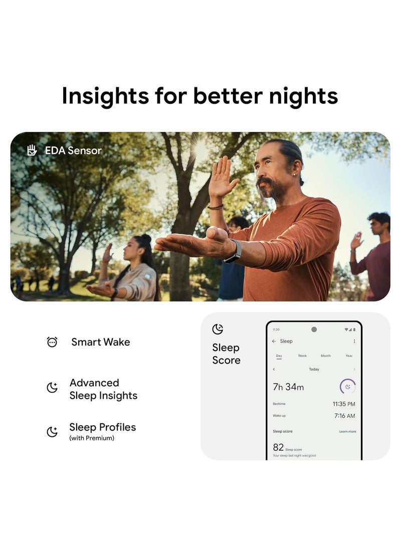 Fitbit - Charge 6 Fitness Tracker with Google apps, Heart Rate on Exercise Equipment, 6-Months Premium Membership Included, GPS, Health Tools and More, Obsidian/Black, One Size (S & L Bands Included) - Image 1