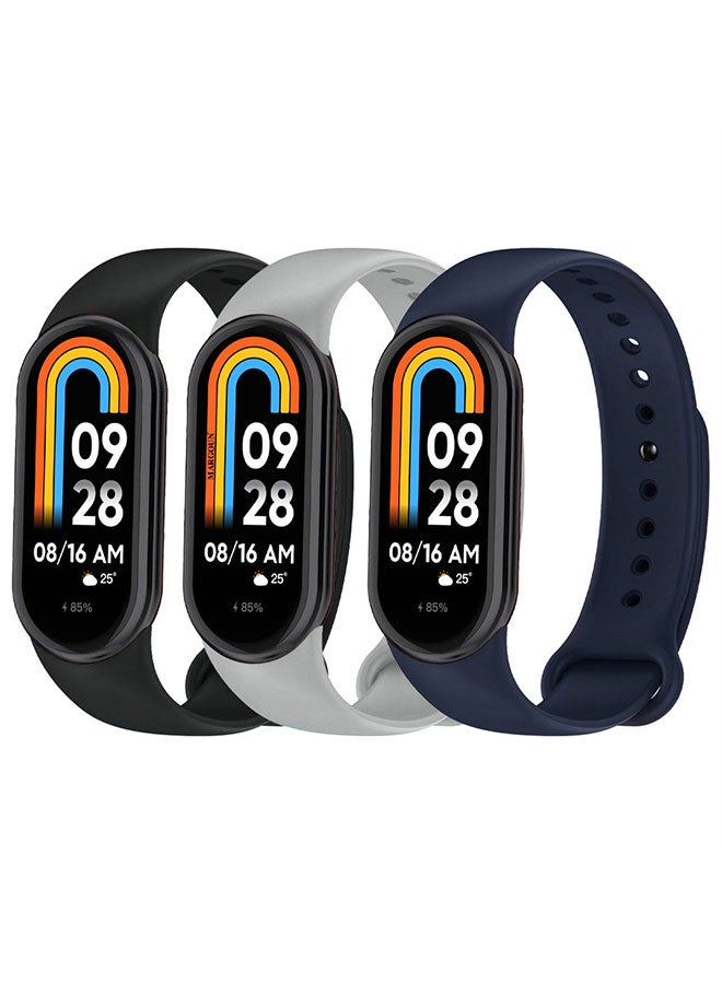 MARGOUN 3 Pack For Xiaomi Smart Band 8 Watch Bands Adjustable Comfortable Sport Replacement Strap Wristband Bracelet Band For Women Men Multicolour10 - Image 4