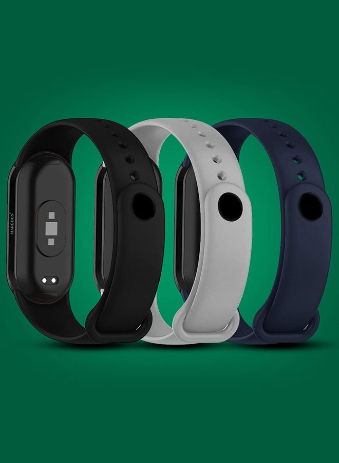 MARGOUN 3 Pack For Xiaomi Smart Band 8 Watch Bands Adjustable Comfortable Sport Replacement Strap Wristband Bracelet Band For Women Men Multicolour10 - Image 2