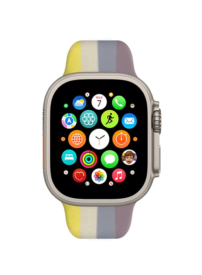 MARGOUN Apple Watch Band 49Mm 45Mm 44Mm 42Mm Stripe Silicone Replacement Band For iWatch Ultra2 Ultra Series 9/8/7/SE/6/5/4/3/2/1 Multicolour2 - Image 5