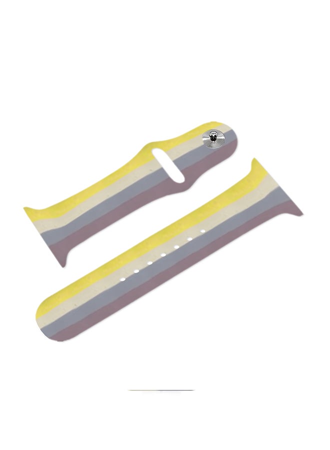 MARGOUN Apple Watch Band 49Mm 45Mm 44Mm 42Mm Stripe Silicone Replacement Band For iWatch Ultra2 Ultra Series 9/8/7/SE/6/5/4/3/2/1 Multicolour2 - Image 4