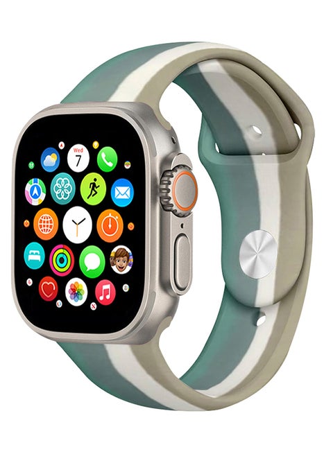 Apple Watch Band 49Mm 45Mm 44Mm 42Mm Stripe Silicone Replacement Band For iWatch Ultra2 Ultra Series 9/8/7/SE/6/5/4/3/2/1 Multicolour5