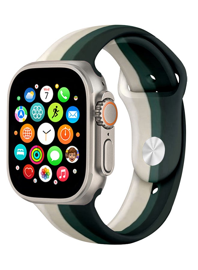 MARGOUN Apple Watch Band 49Mm 45Mm 44Mm 42Mm Stripe Silicone Replacement Band For iWatch Ultra2 Ultra Series 9/8/7/SE/6/5/4/3/2/1 Multicolour6 - Image 1