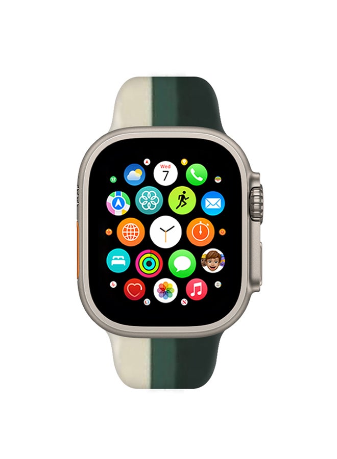 MARGOUN Apple Watch Band 49Mm 45Mm 44Mm 42Mm Stripe Silicone Replacement Band For iWatch Ultra2 Ultra Series 9/8/7/SE/6/5/4/3/2/1 Multicolour6 - Image 2