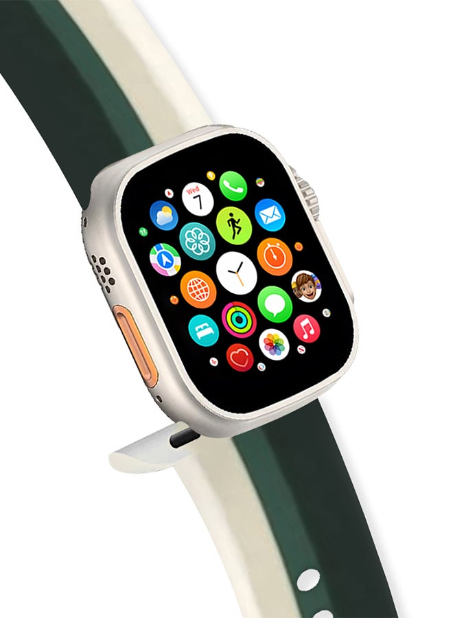 MARGOUN Apple Watch Band 49Mm 45Mm 44Mm 42Mm Stripe Silicone Replacement Band For iWatch Ultra2 Ultra Series 9/8/7/SE/6/5/4/3/2/1 Multicolour6 - Image 3