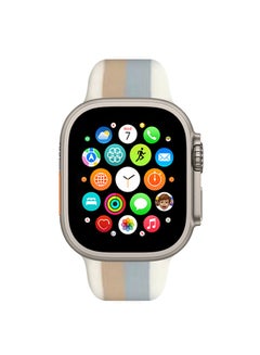 MARGOUN Apple Watch Band 49Mm 45Mm 44Mm 42Mm Stripe Silicone Replacement Band For iWatch Ultra2 Ultra Series 9/8/7/SE/6/5/4/3/2/1 Multicolour7  - Image 2